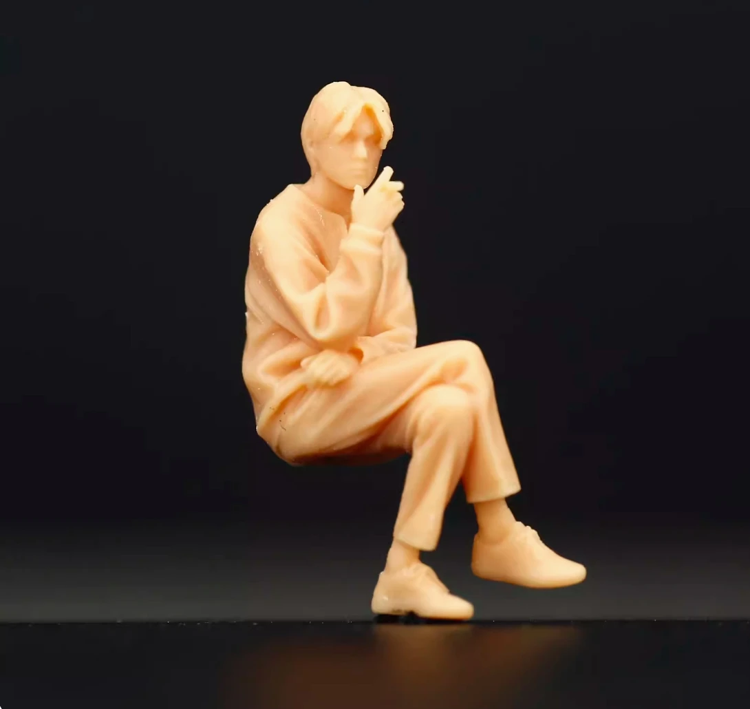 1/64 1/43 Miniature Figure Model  Lonely Boy 3D Resin Printing Handpainted Miniature Scene Micro Creative Photography