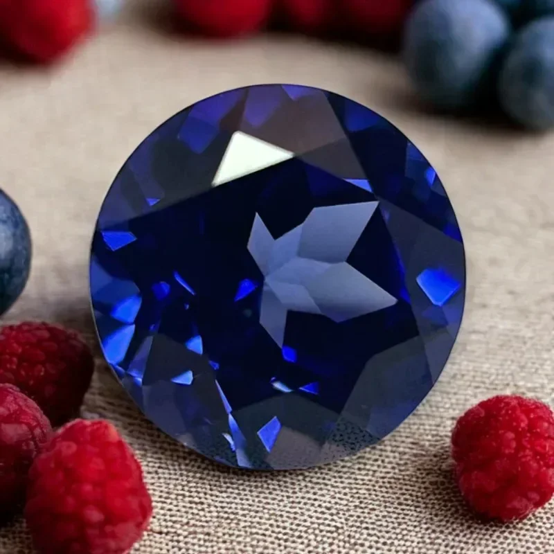 

Top[High Quality Lab Grown Sapphire Round Cut Royal Blue Color Gemstone for Charms Jewelry Making Materials