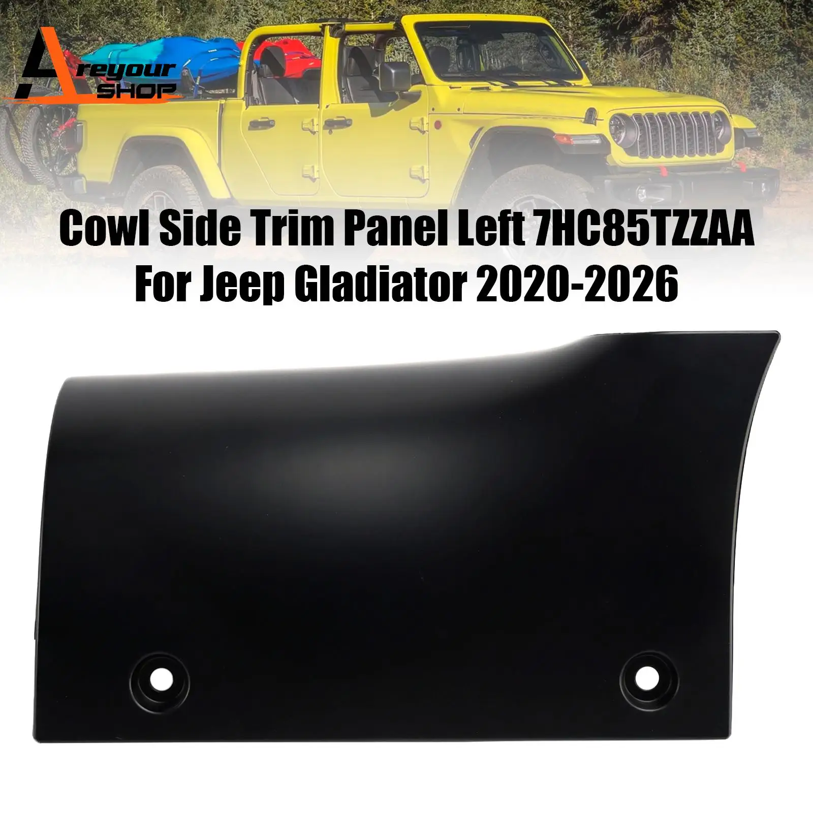 

Areyourshop Накладка боковой панели капота левая/правая 7HC85TZZAA для Jeep Gladiator 2020-2026