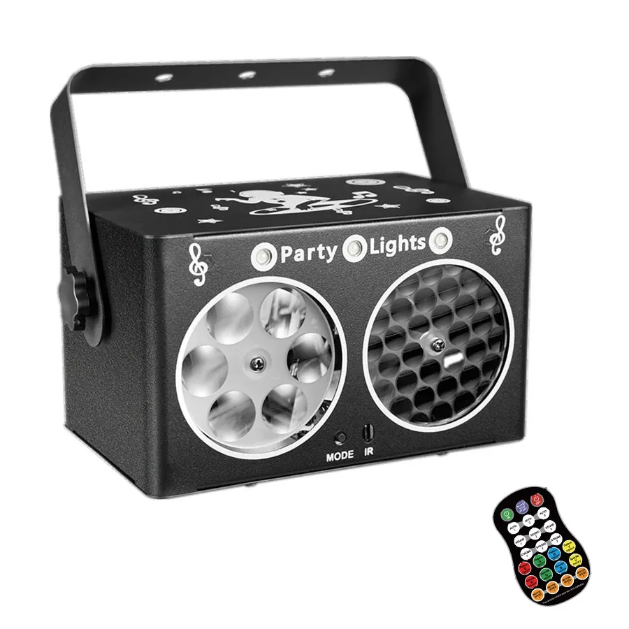 Nuovo 3IN1 RGB LED Fascio Modelli Proiettore DJ Luce da discoteca Party Dance KTV Shop Effetto stroboscopico LED Stroboscopico Lampada da palcoscenico natalizia F19D2