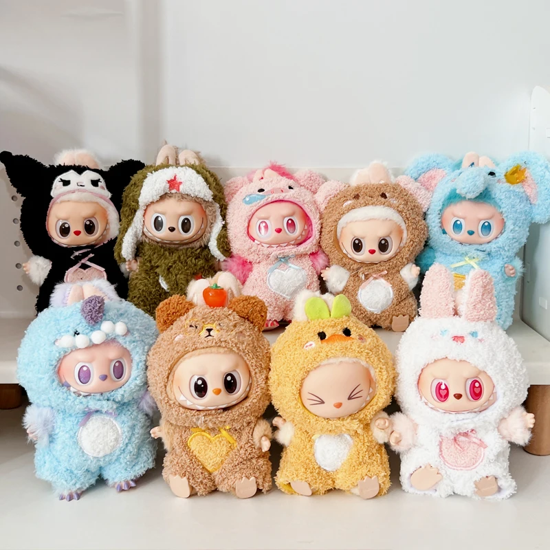 

For Clothing 17cm Labubu Clothes Heartbeat Macaron Vinyl Labubu Doll Clothes For Changing Or Changing Other Cotton Dolls Clothes