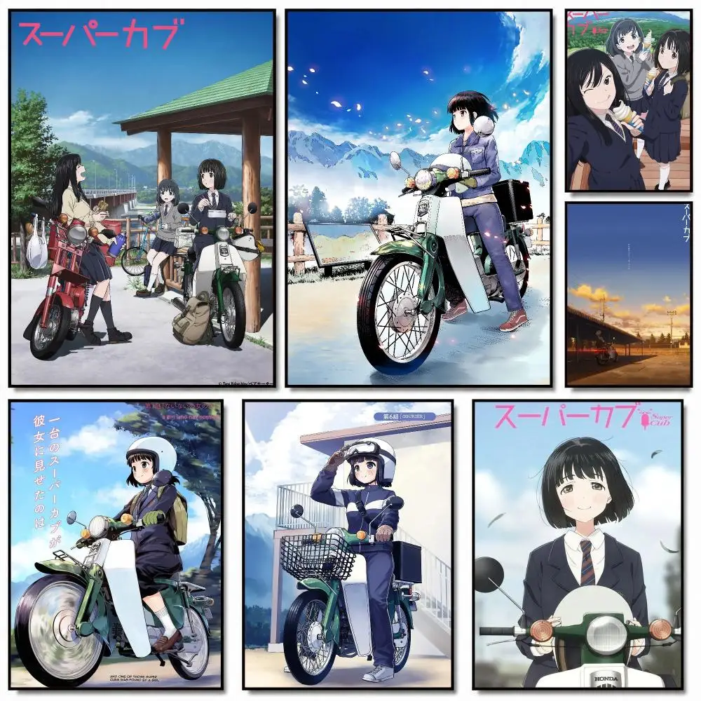 anime S-Super Cub-B Poster Removable Wall Sticker for Home Cafe Bar Office Interior Decor
