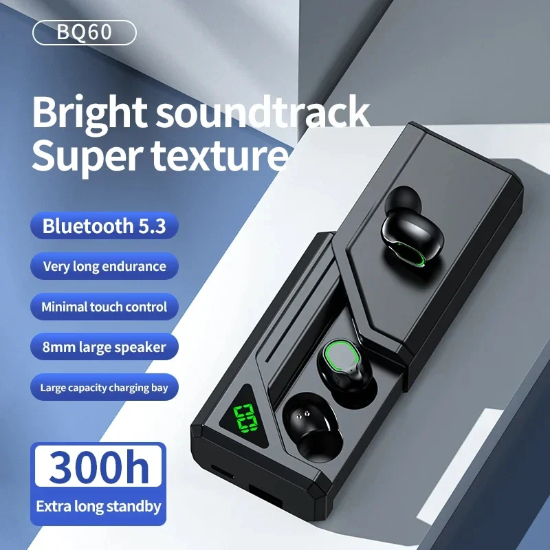 BQ70 wireless earphone mobile power 2-in-1 pull-out compartment digital display in ear earbuds TWS call music heaphone