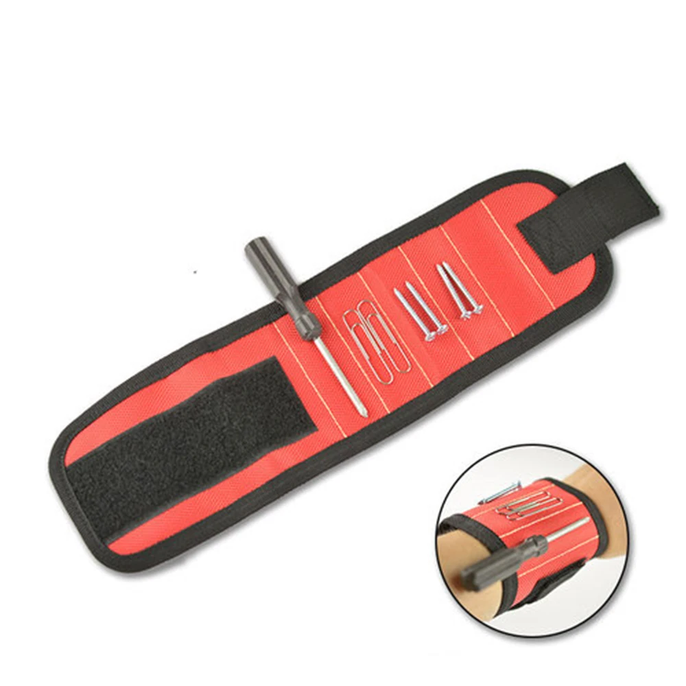 Magnetic Wristband with Strong Magnets Holds Nails, Drill Bit. Gift for Father, Boyfriend. Belt Screw Holder Tool Storage Wrist