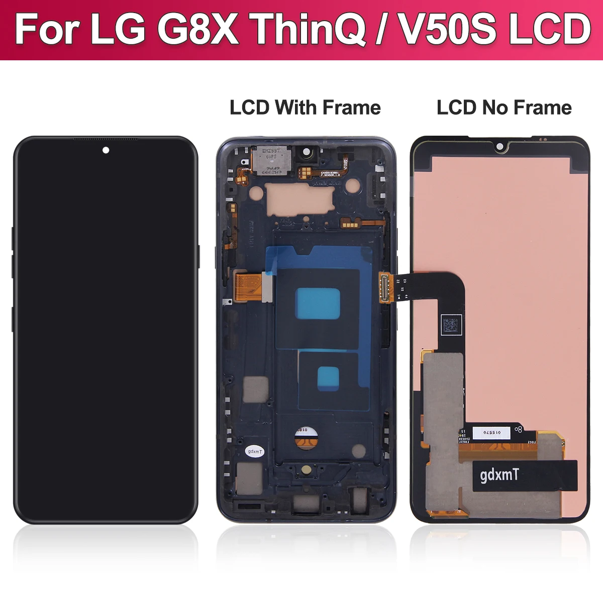 AMOLED LCD Screen For LG G8X V50S ThinQ LCD Display With Frame Touch Screen Digitizer LG G8X V50S Thin Replacement parts.