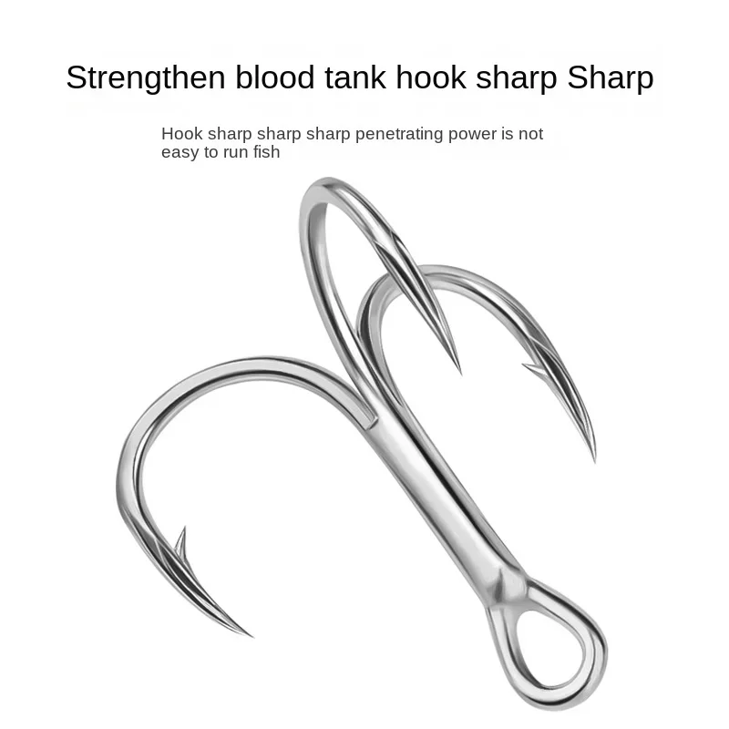 Sanben  9020 High Carbon Steel Blood Slot Matte Tin Fish  Luya Reinforced Three-claw  Bulk Blood Slot Hook