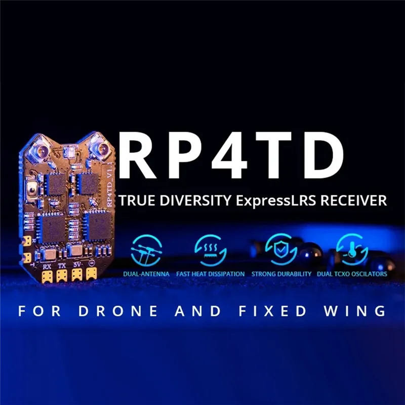 BEDW-Radiomaster RP4TD ELRS 2.4Ghz ダイバーシティレシーバー Expresslrs RX 内蔵 WIFI デュアル TCXO RC FPV ドローン用