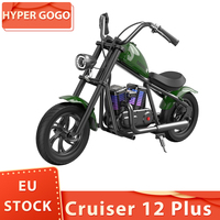 HYPER GOGO Cruiser 12 Plus Electric Motorcycle for Kids 12'' Pneumatic Tires with Speaker Simulated Fog Display 16km/h Max Speed