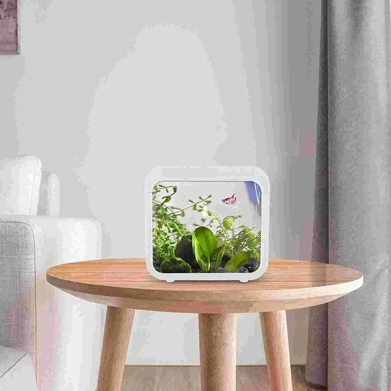 Creative aquarium LED decoration small aquarium fish tank betta transparent fish tank LED light goldfish small fish tank