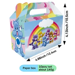Care Bears Themed Candy Box Gift Box Kids Decoration for Baby Shower Paper Candy Bag Girl Boy Birthday Party Supplies Sets 10Pcs