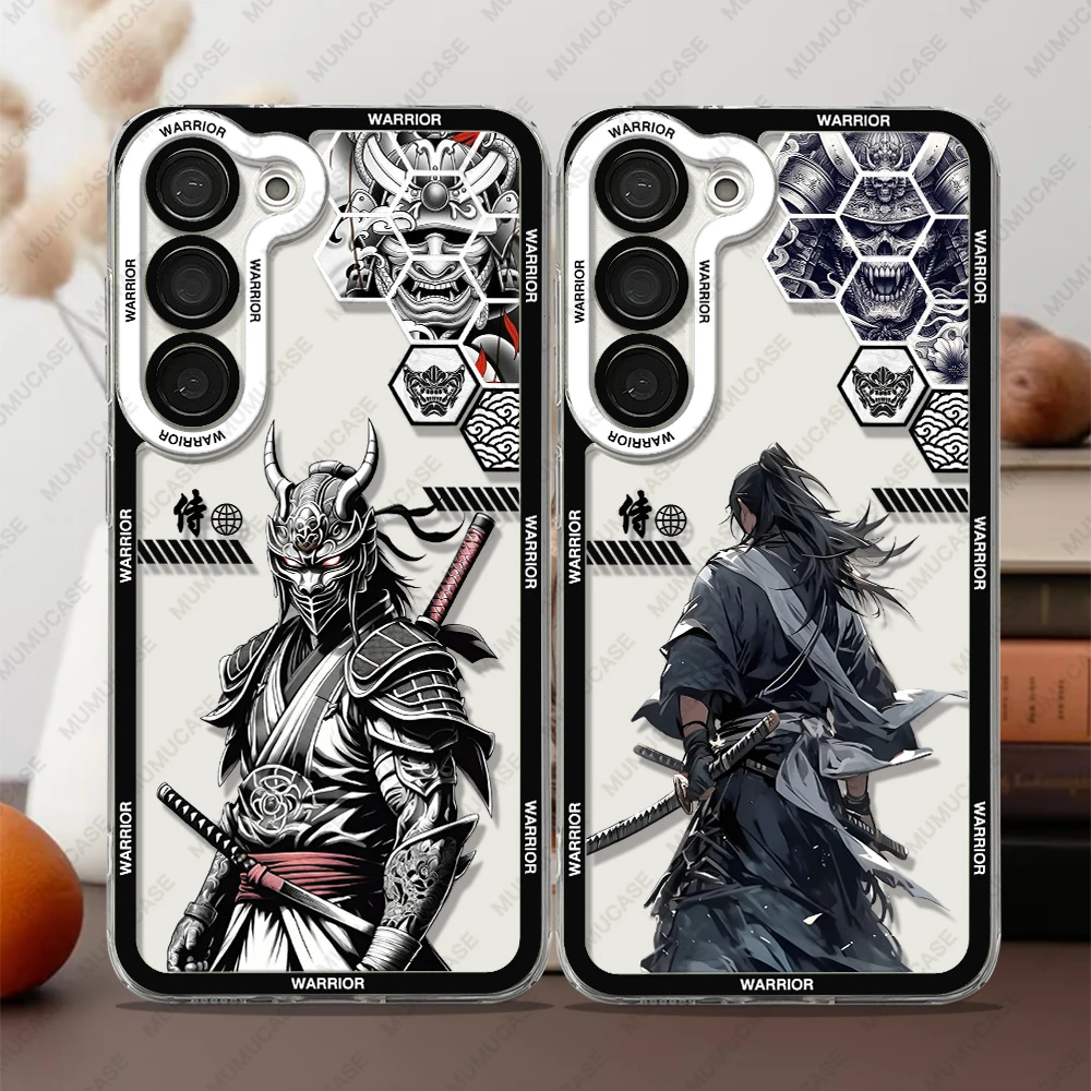 Phone Case For Samsung Galaxy S20 S21 S22 S23 S24 FE Plus Ultra A54 A53 A52 A34 5G TPU Soft Cover Japanese Samurai Art