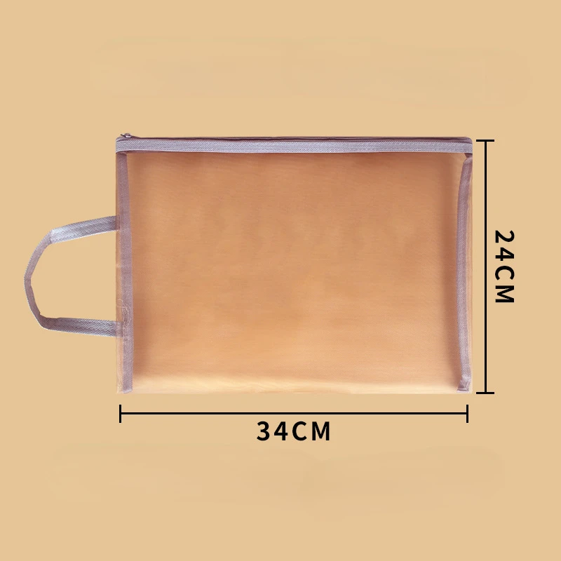 1Pc A4 Transparant Nylon Mesh Rits Document Tas Papier Bestand Map Boek Potlood Pen Tas Office Student Levering