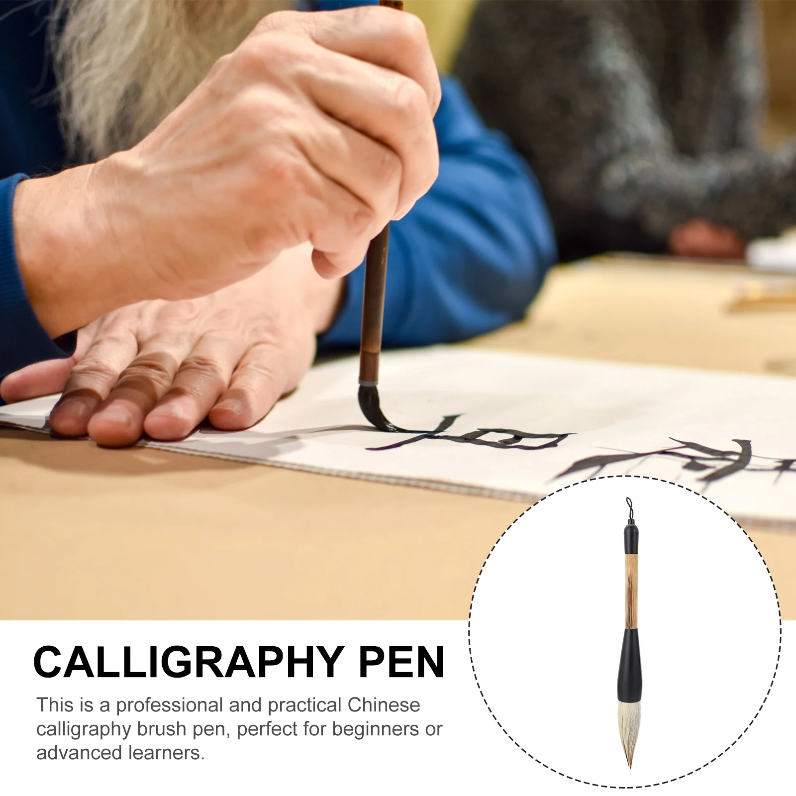 

1Pcs Large Wolf Goat Hair Calligraphy Brush Pen Chinese Traditional Writing Painting Tool Suitable for Beginners and Advanced