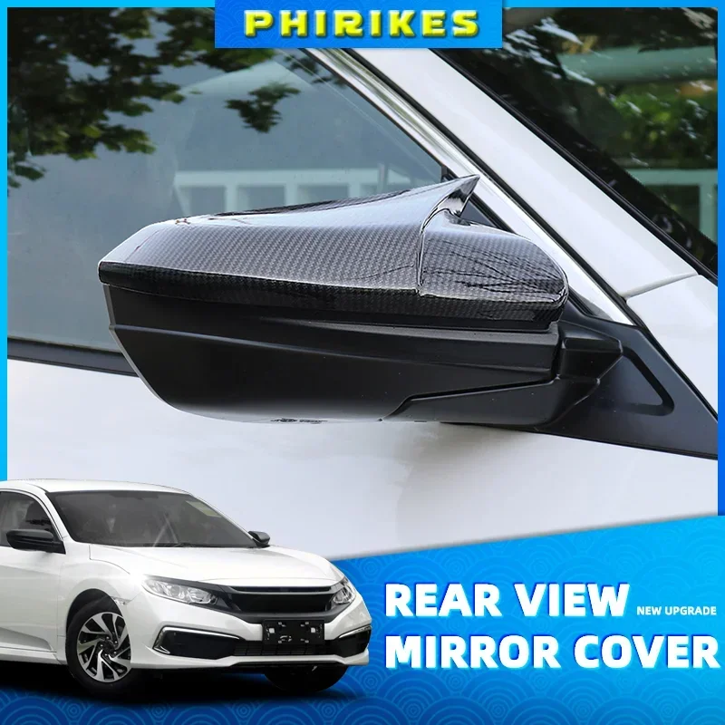 Fit For Honda Civic 2016 2017 2018 Carbon fiber Side Rearview Mirror Cap Wing Mirror Cover Car Accessories