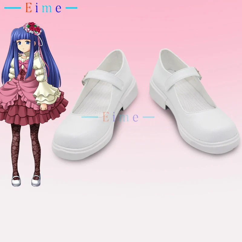 

Обувь для косплея Furudo Erika, реквизит для косплея, карнавальные ботинки на Хэллоуин, белые кожаные туфли из искусственной кожи на заказ