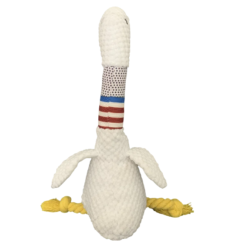 Novo cão de estimação brinquedo de pelúcia som gansos brancos grão grosso veludo mordida resistente longo pescoço pato brinquedo suprimentos brinquedos interativos para cães