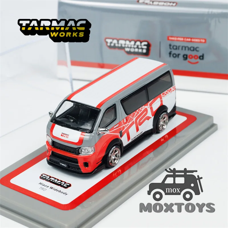 Tarmac Works 하이에이스 와이드 바디 레드 다이캐스트 모델 자동차, 1:64