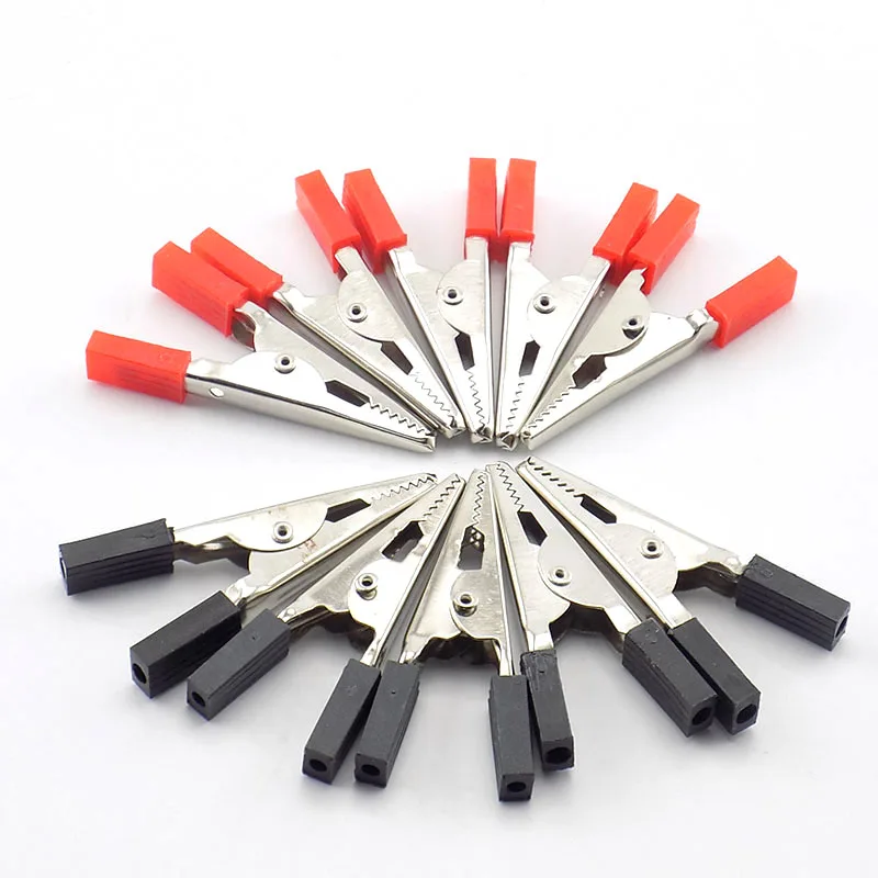 5/10pcs 35mm 50mm electrical Alligator Clips Battery Clip Crocodile Car bike Caravan Van Battery Test Lead Clips Tool