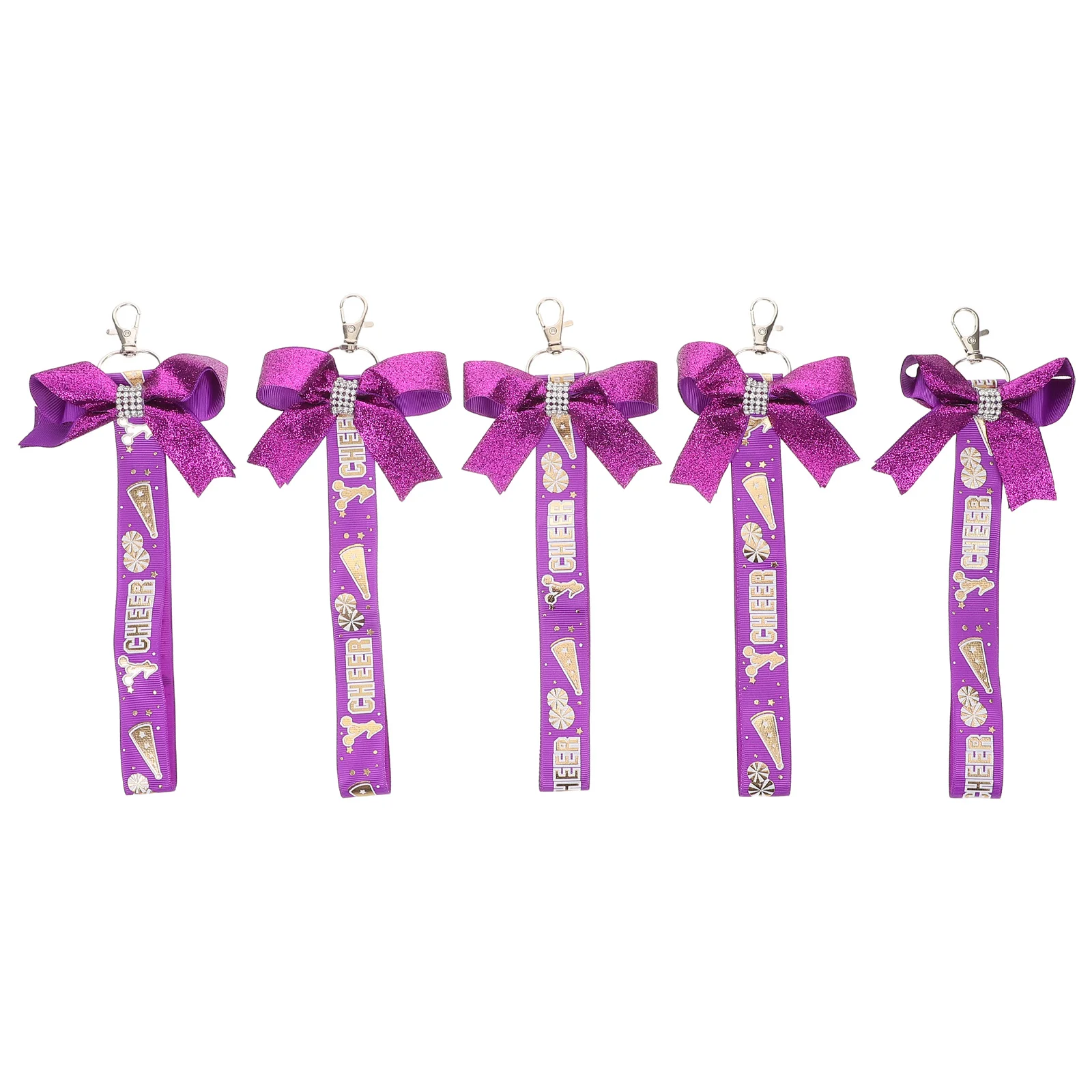 

5 Pcs Cheerleading Keychain Cheerleader Bag Charms Keychains for Bags Ring Fabric Backpack Accessories