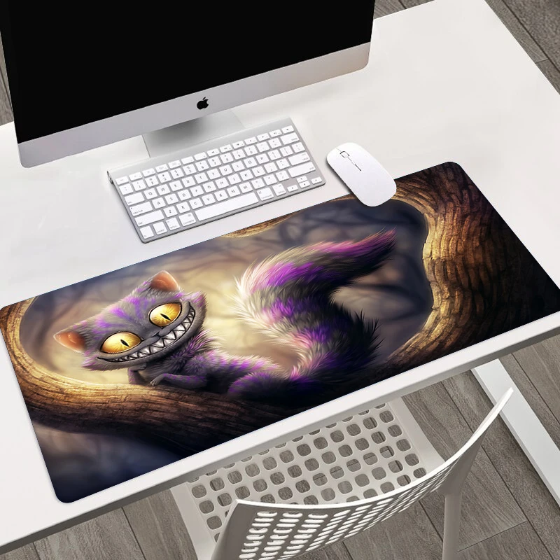 Disney cheshire gato alice no país das maravilhas impressão hd mouse pad computador computador computador computador computador grande almofadas de mesa bloqueio de borda teclado