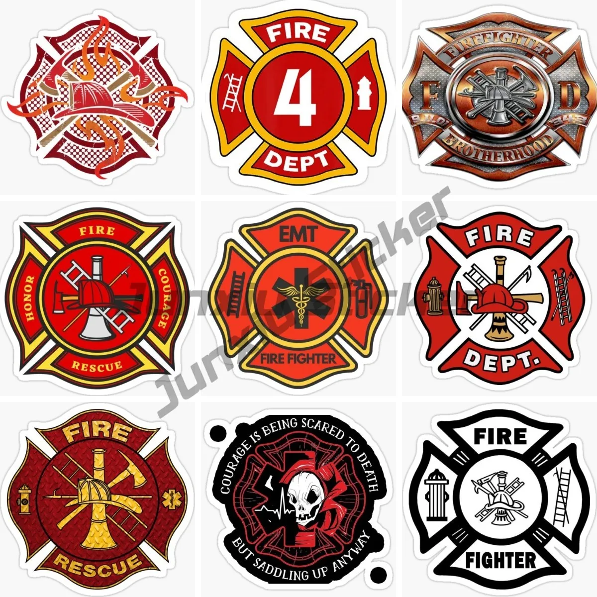 

Firefighter Honor Badge Sticker Support Cross Reflective Sticker for Car SUV Laptop Book Fridge Guitar Motorcycle Helmet Trunk