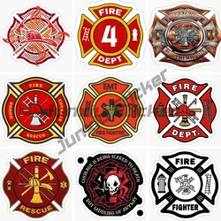 Firefighter Honor Badge Sticker Support Cross Reflective Sticker for Car SUV Laptop Book Fridge Guitar Motorcycle Helmet Trunk