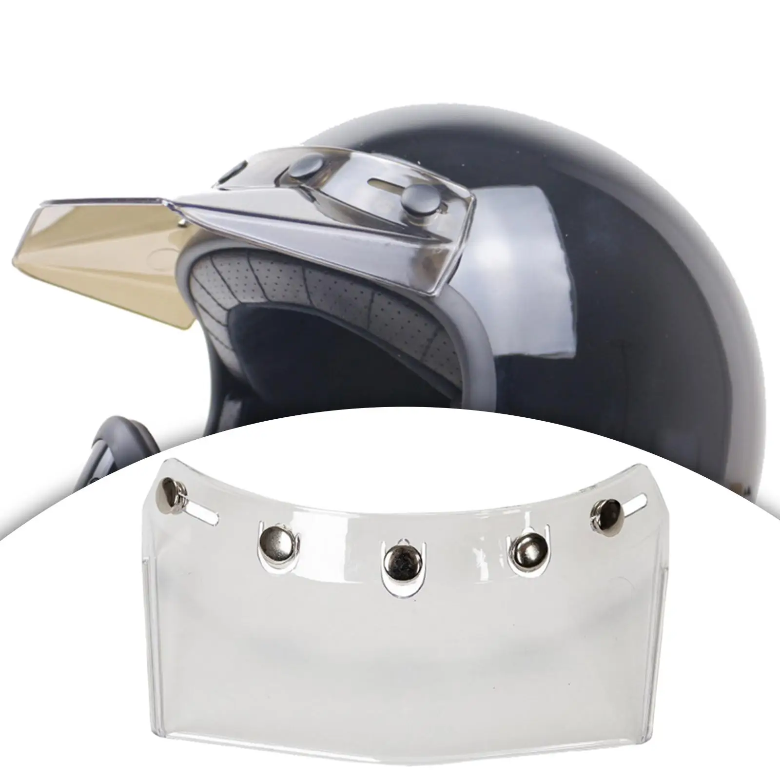 Polycarbonate Bubble Visor Peak Universal Five Snap Helmet Shield for Road Bike and Motocross Helmets