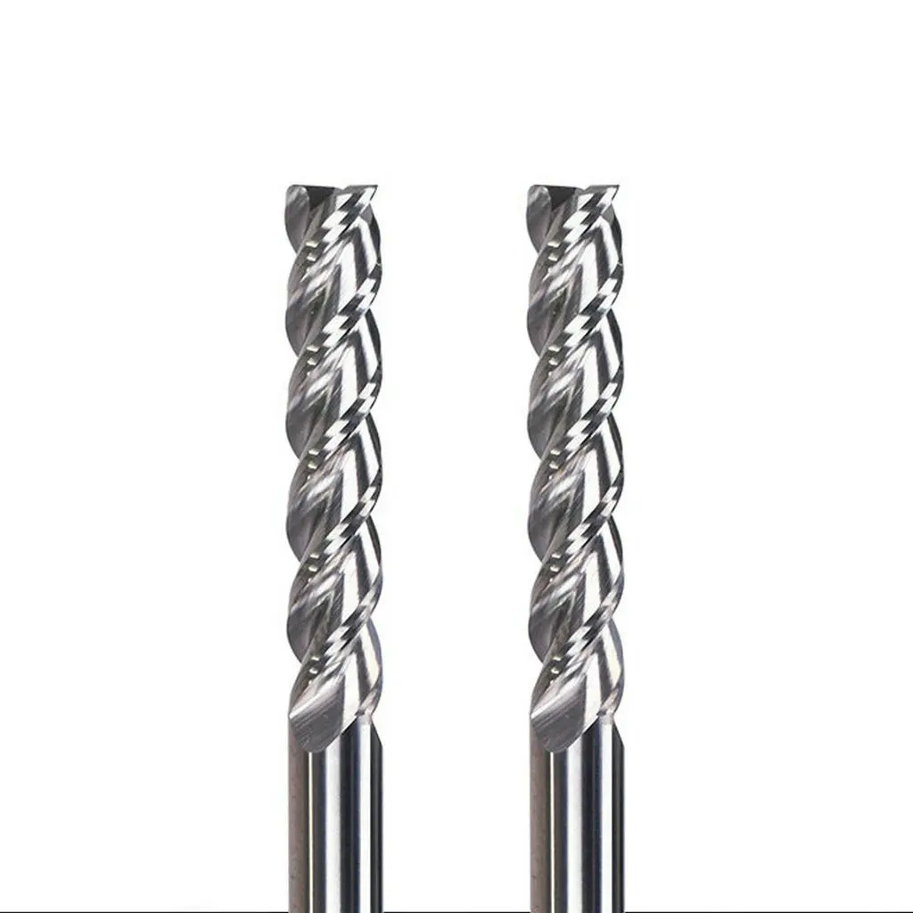 3 Flute Aluminum Extended Milling Cutter HRC55 CNC Cutting Tool Carving Engraving Router Bit Tungsten Steel Carbide End Mill Set