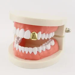 Pulsera de hip hop chapada en oro con rejillas de dientes dorados: ¡accesorio perfecto de Halloween para hombres y mujeres!