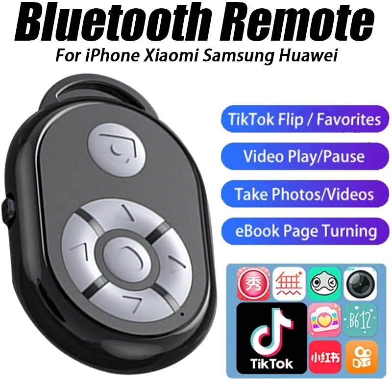 

Bluetooth Remote for iPhone Xiaomi Samsung IOS Android Phone Universal Remote Control Selfie Stick Bluetooth Camera Controller