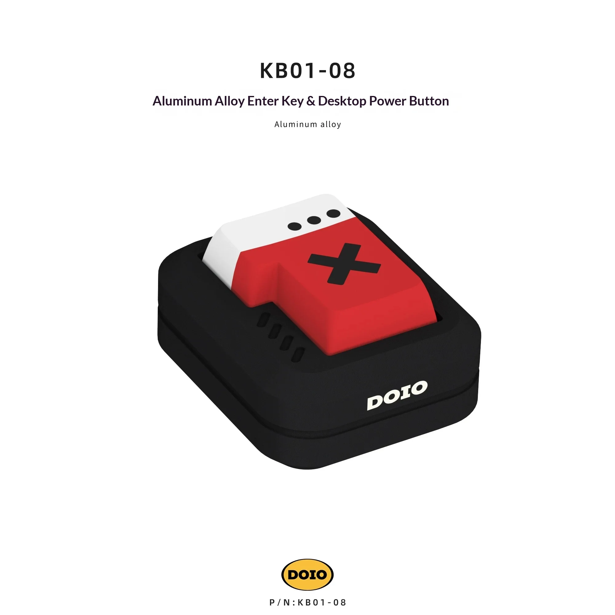 DOIO KB01-08 Aluminum Alloy Enter Desktop Power Key Transmitter Module Long Battery Life Enter Key Desktop Power Key For Gifts