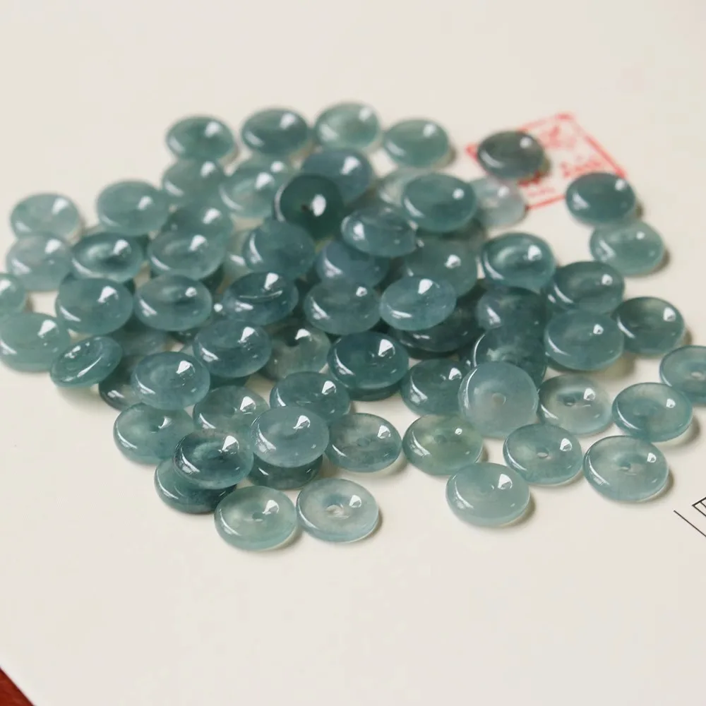 

10mm Natural Myanmar Jadeite Blue Water Jade Spacer Beads For Jewelry Making Diy Bracelet Beaded Necklace Charms Accessories