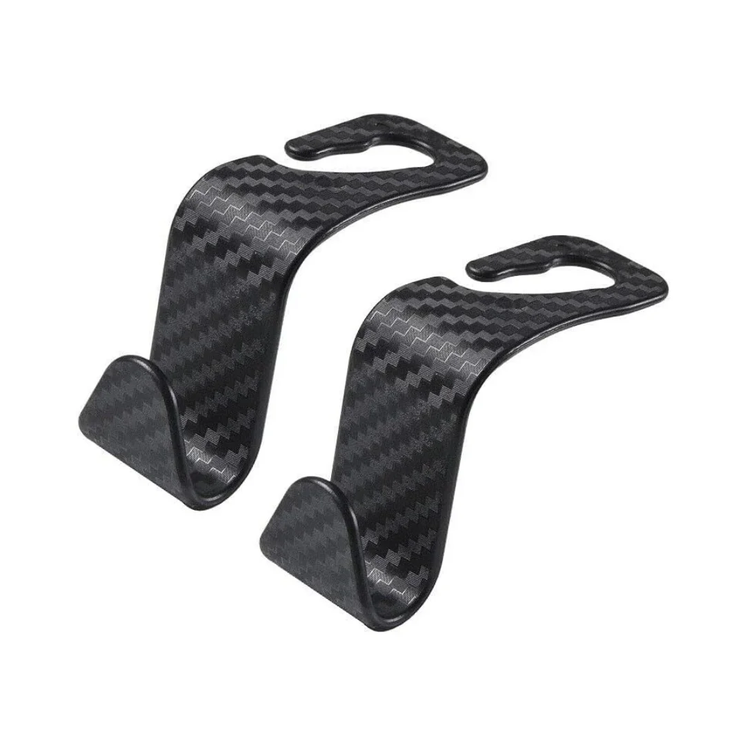 

2 Pack Car Seat Headrest Hooks, Carbon Texture Purse Holder Storage Hook for Car Hooks Universal Car Vehicle Back Seat Headrest