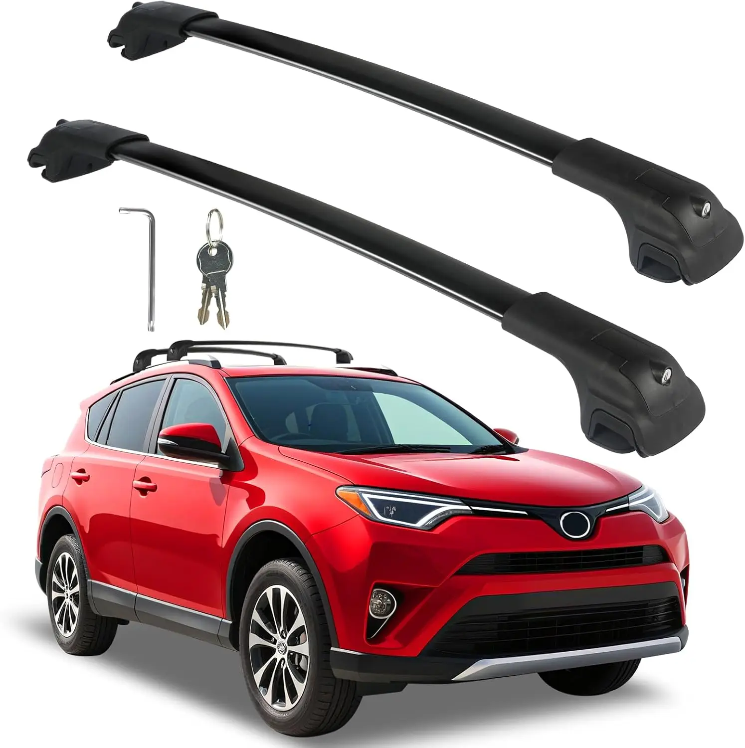 

Universal Roof Rack Cross Bars for SUV, 220 LBS Capacity, Aluminum Alloy with Anti-Theft Locks