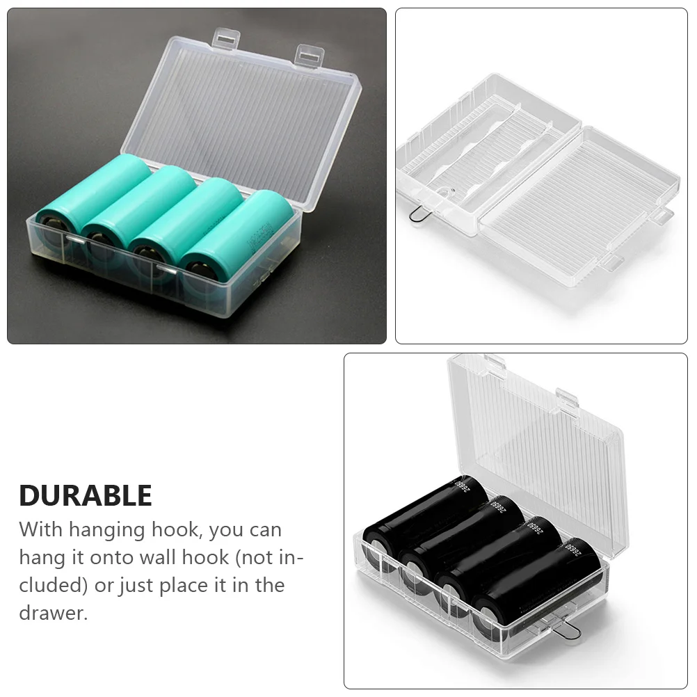 

5Pcs Storage Organizer Waterproof Dustproof Durable Compact Hanging Hook Box Container for 26650 18650 Carrying