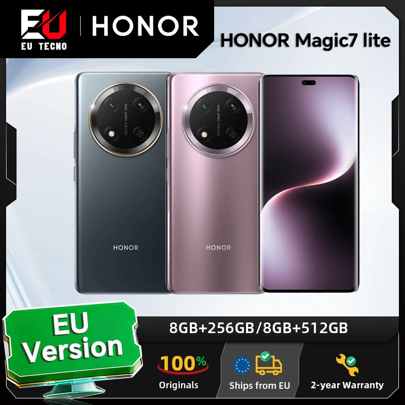 HONOR Magic7 Lite 5G, version européenne, smartphone 5G, batterie 6600 mAh, appareil photo principal IA 108 MP, résistance aux chutes certifiée 5 étoiles SGS