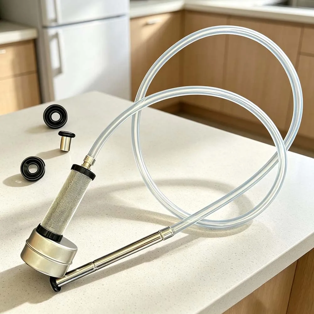 Keg Floating Dip Tube with Dual-Layer 300 and 500 Mesh Filtration to Enhance Beer and Maximize for volume Extraction