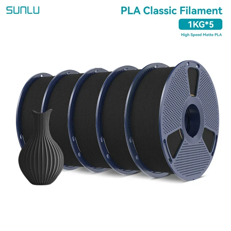 SUNLU Hochgeschwindigkeits-Matt-PLA-Filament 1,75 mm 600 mm/s, passend für die meisten FDM-Drucker, 5 kg
