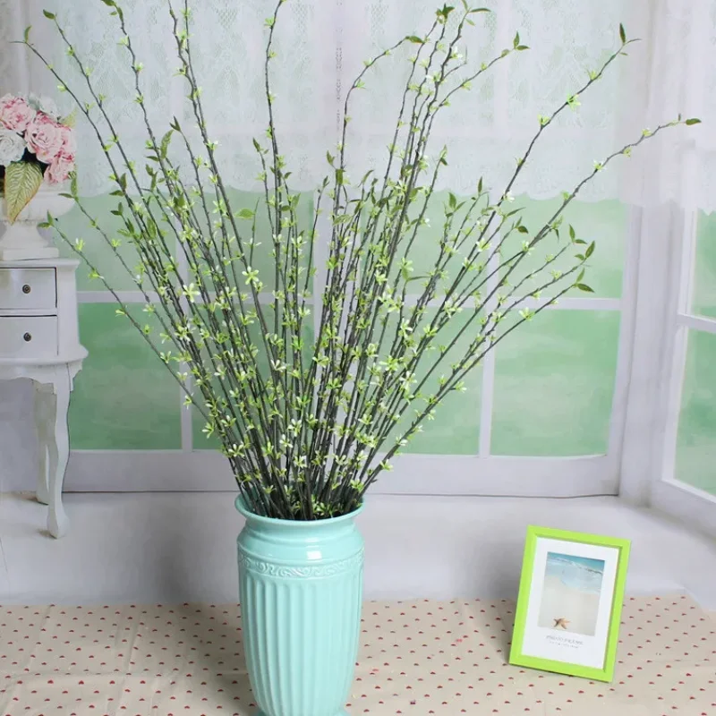 19 Fork 90cm  Artificial Willow Leaf Fake Plastic Tree Buds Branch  Aquatic Green Plants Wedding Flowers Home Decoration