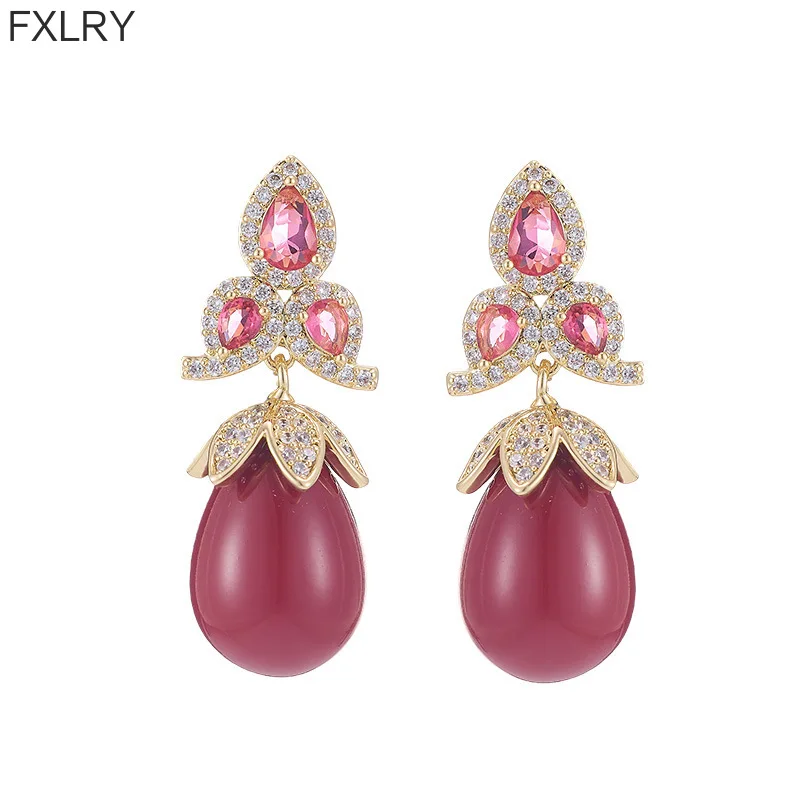 

Серьги-капли с жемчугом FXLRY Light Luxury Vintage S925 из серебра 925 пробы для женщин