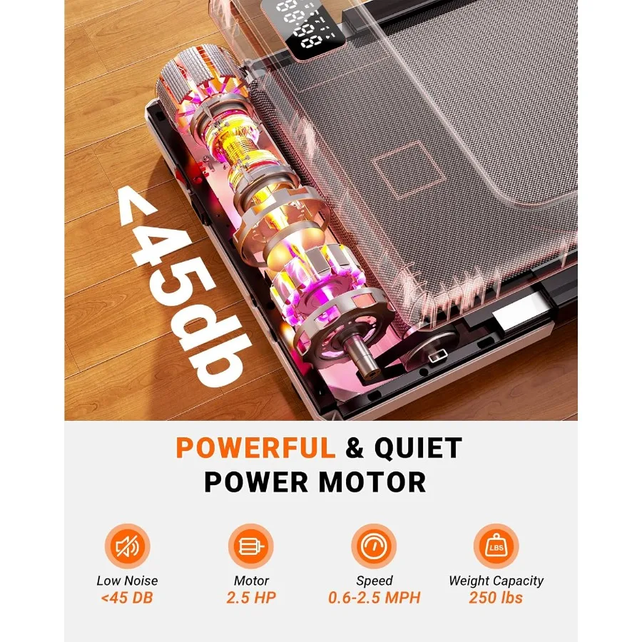 جهاز مشي SupeRun تحت المكتب 3 في 1 جهاز سير محمول مع شاشة LED للتحكم عن بعد 2.5 حصان للركض المشي الهادئ