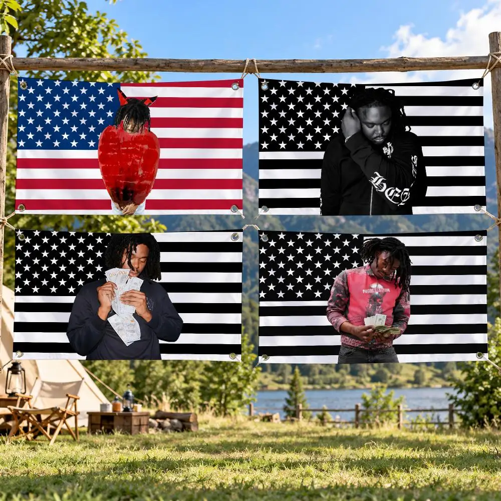Pop Rapper L-Lucki Flags Soft Skin-friendly Durable Tapestry Outdoor Party Home Living Room Bedroom Decoration