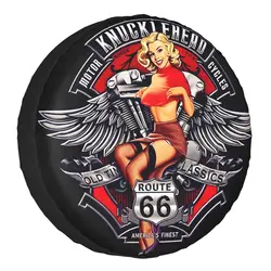 Custom Route 66 Mother Road Spare Tire Cover for Trailer Biker America Highway Car Wheel Protector Covers 14