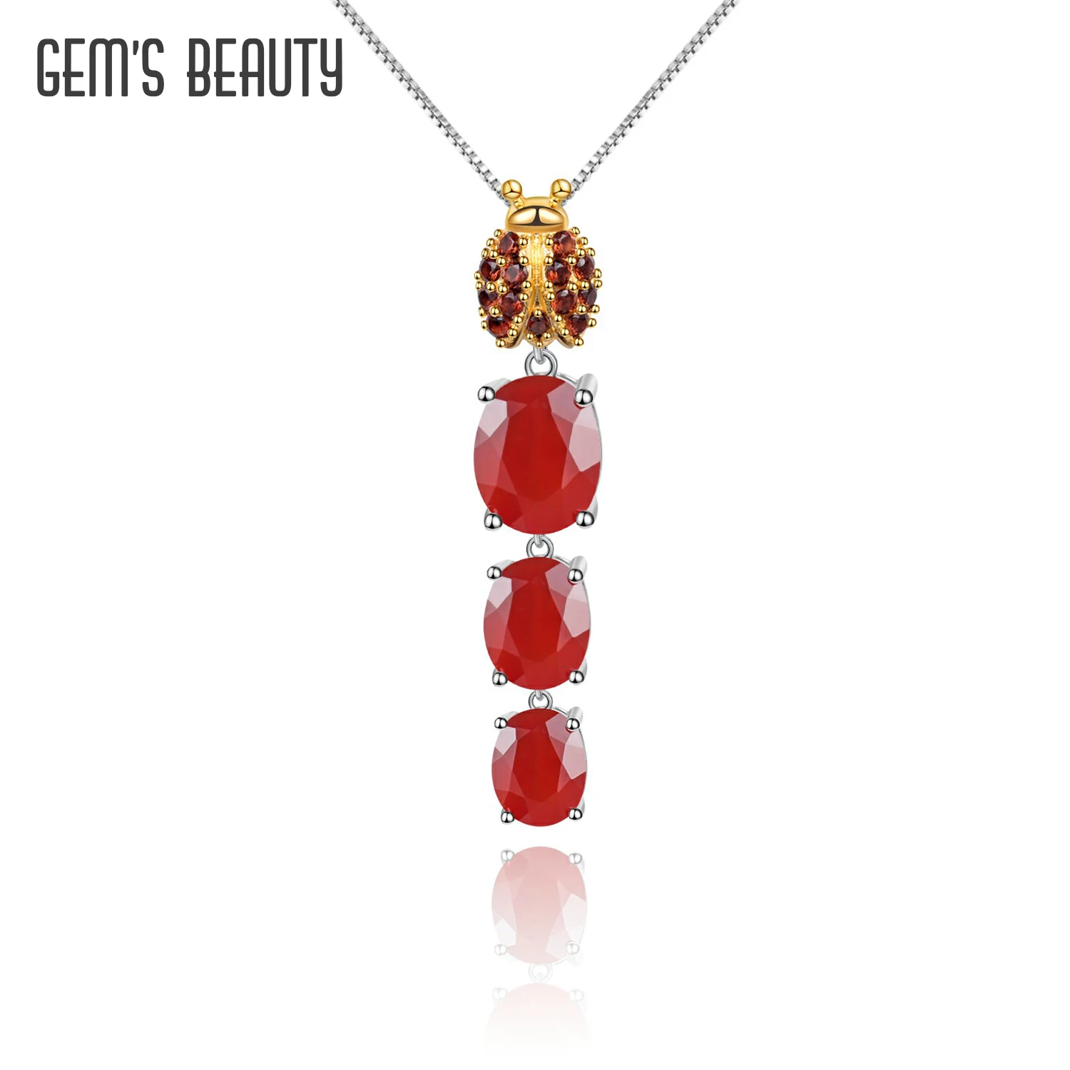 GEM'S BEAUTY Natural Red Agate Earrings Original Design 925 Women's Gemstone necklace