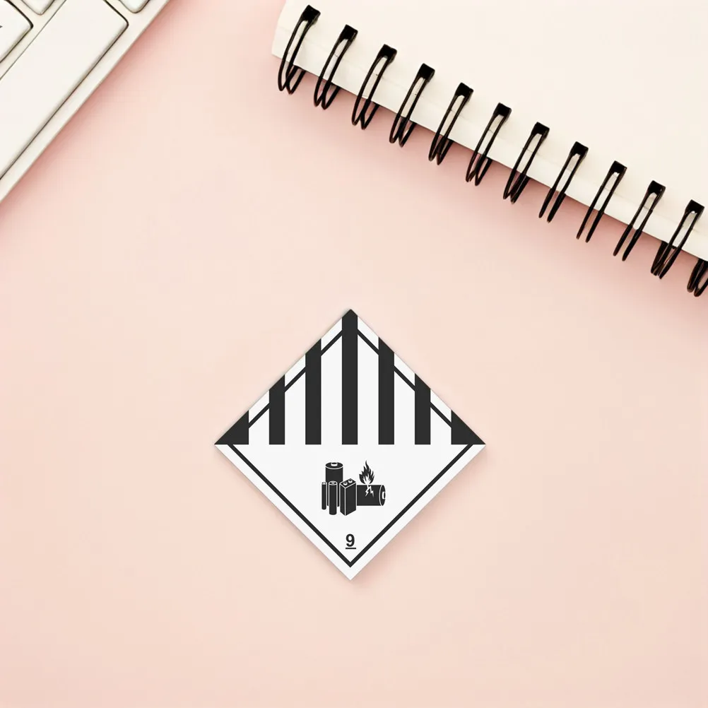 

100Pcs Warning Labels Hazmat Stickers Self Adhesive Vinyl for Lithium Ion Battery Caution Hazardous Material Transport Storage