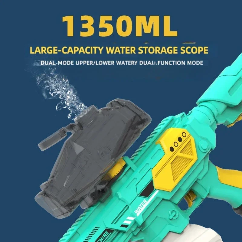 Backyard Leisure Play Electric Water Blaster Large‑Capacity Tank Manual‑Auto Switch Toy For Kids Pool Holiday Pastime Moments