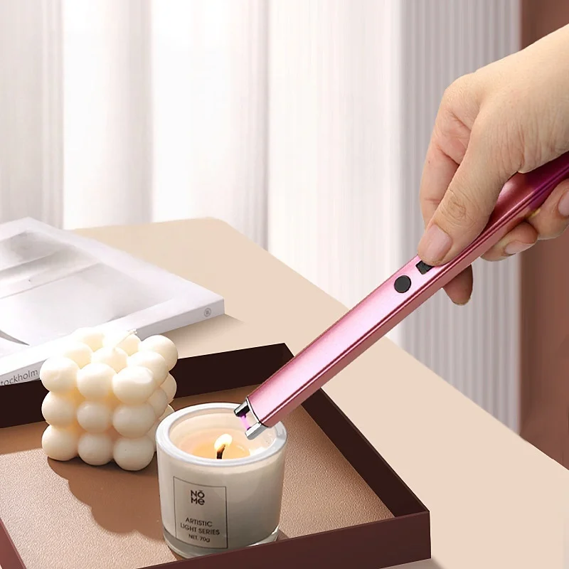 

Hot Selling Windproof Pulse Arc Ignition Lighter Safety Lock Battery Display Screen Outdoor Camping USB Electric Lighter