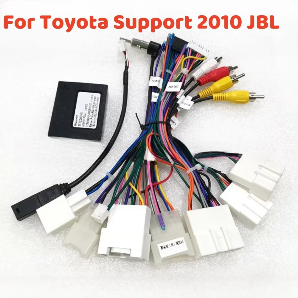 16Pin Car Radio Stereo Audio Head Unit Harness Power Adapter Cable Wired Harness Connector Canbus Box Support JBL AMP For Toyota