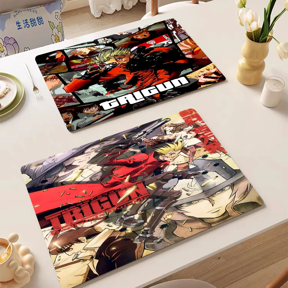 

Anime Trigun Kitchen Dish Mat Absorbent Dining Table Mats Retro Non-slip Placemat Coffee Dish Tableware Mat For Home Decor