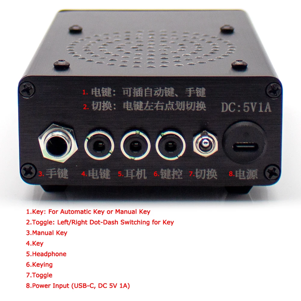 Morse Code Practice Oscillator - Auto/Straight Key Trainer w/ Speaker & Aluminum Case